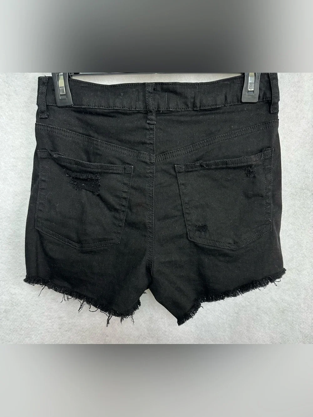 Rue21 Black Distressed Denim Shorts